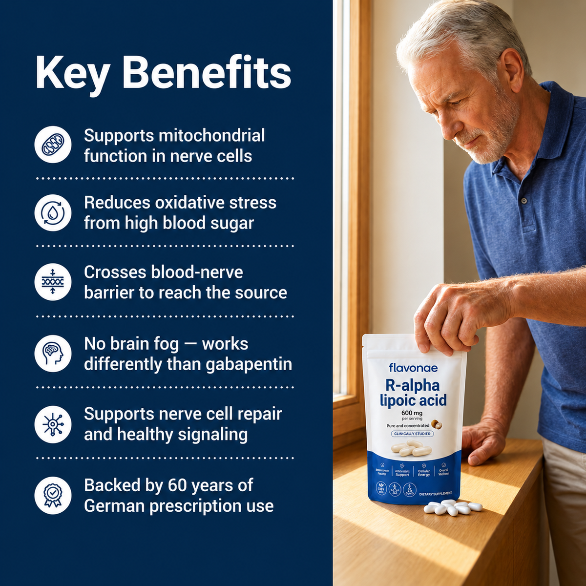 Pure R-Alpha Lipoic Acid for Nerve Health